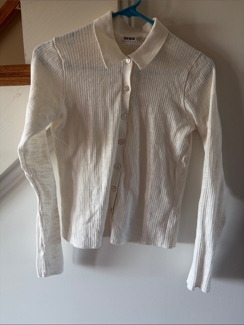 Buck Mason cream ribbed button down